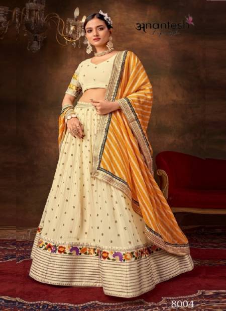 Off White Colour Queen Vol 1 By Anantesh Party Wear Designer Bulk Lehenga Choli Orders In India 8004