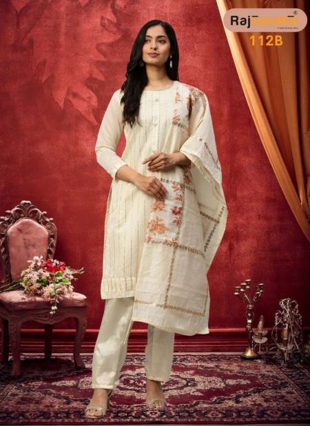 Off White Colour Rajnandini Designer Wholesale Exclusive Dress Material 112 B