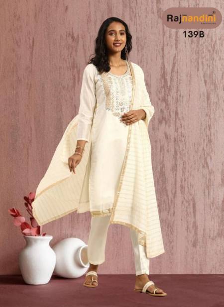 Off White Colour Rajnandini Designer Wholesale Exclusive Dress Material 139 B