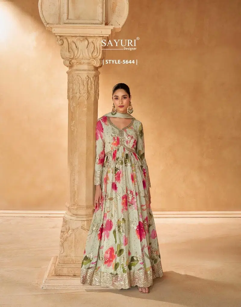 Off White Colour Saanj By Sayuri Wedding Designer Gown With Dupatta Wholesale Shop In Surat 5644