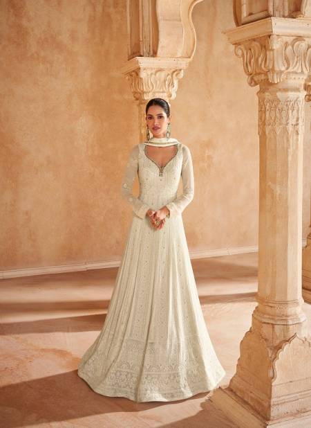 Off White Colour Sahira By Sayuri Designer Georgette Readymade Suits Orders In India 5583