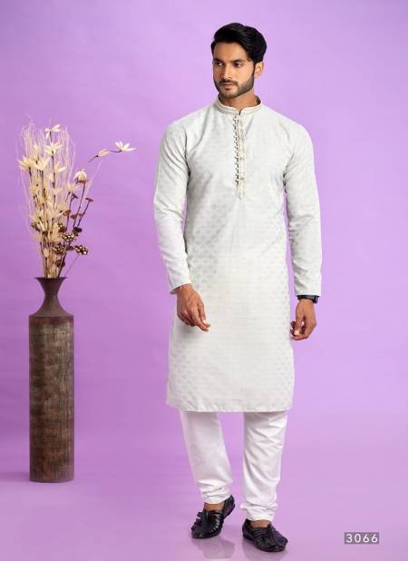Off White Colour Wedding Mens Wear Pintux Stright Kurta Pajama Wholesale Clothing Suppliers In India 3066