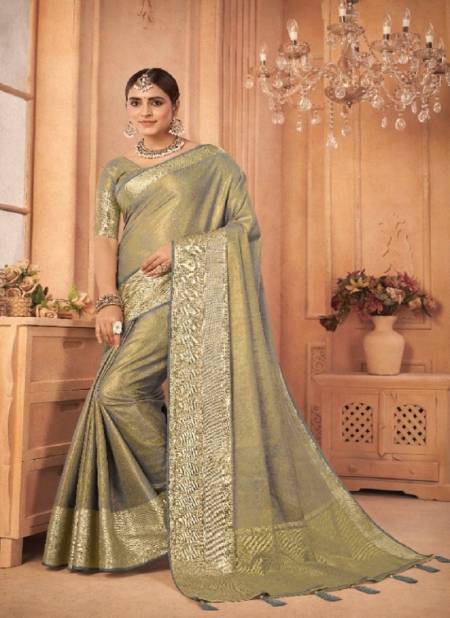 Olive Colour Anushka Vol 2 By Pankh Wedding Saree Catalog 6105