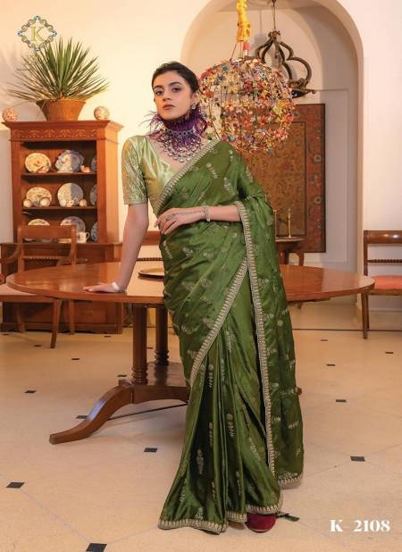 Olive Colour Kamaya Vol 2 By Kira Wedding Wear Sarees Wholesale Suppliers In India K-2108