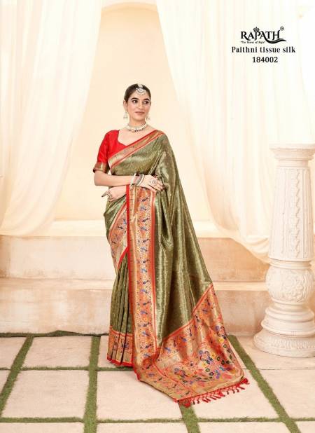 Olive Colour Lavnya Silk By Rajpath 184001 To 184008 Series Best Saree Wholesale Shop in Surat 184002