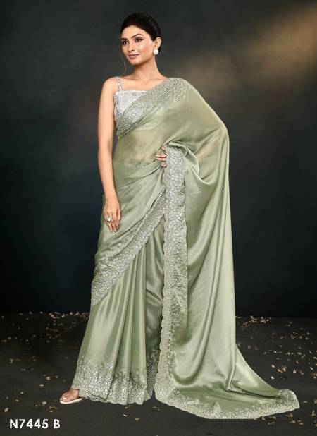 Olive Colour kaavyani Vol 5 By Mahotsav Designer Party Wear Saree Wholesale Online N7445 B