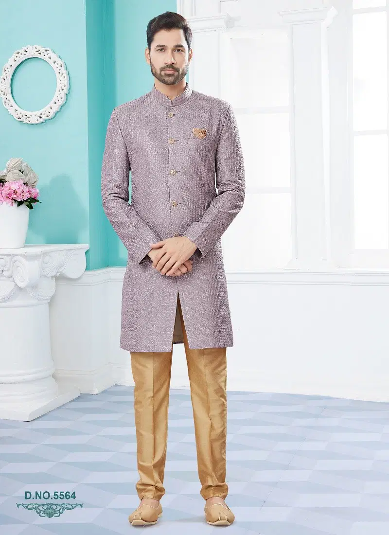 Onion Colour Vol 14 Party Wear Mens Sherwani Exporters In India 5564