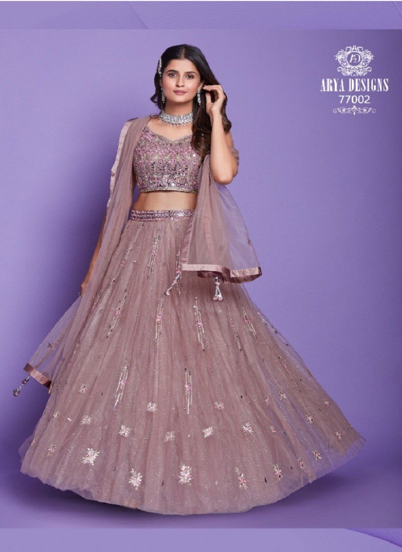 Onion Pink Colour Mahira Vol 4 By Arya Party Wear Lehenga Choli Catalog 77002