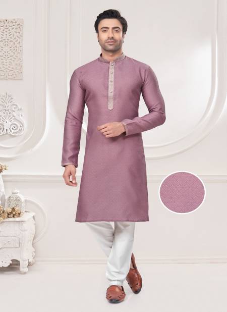 Onion Pink Colour Outluk Vol 131 Jacquard Pintex Mens Wholesale Kurta Pajama Manufacturers 131005