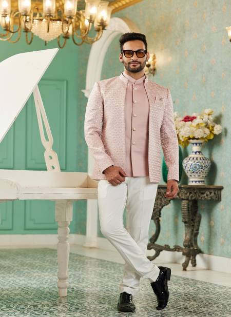 Onion Pink Colour Party Wear Mens Designer Jodhpuri Suit Wholesale Clothing Distributors In India 2703