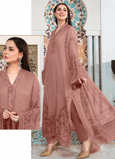 Onion Pink Colour Ramsha 576 NX R 576B TO R 576E Wholesale Pakistani Suits Catalog 576 C