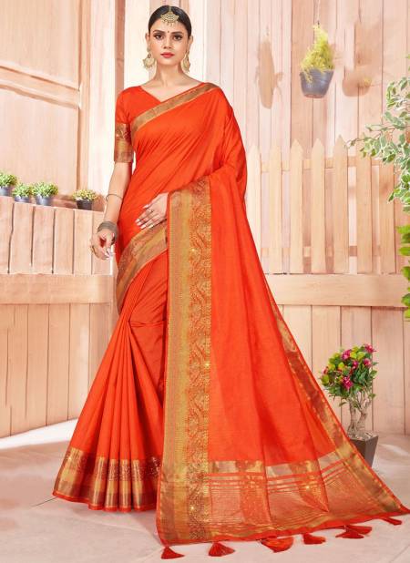 The deep orange shade of this Banarasi saree enhances the traditional  appeal, while the authentic Meenakari Jaal with Kadwa border expres... |  Instagram