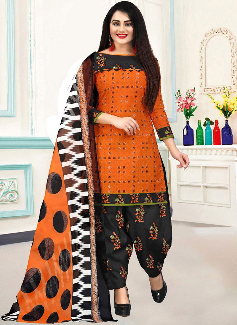 Orange And Black Colour Rajnandini Ethnic Wear Wholesale Designer Salwar Suit Catalog 4087