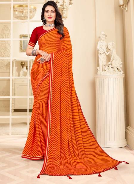 Orange And Red Colour Dhun Vol 6 By Ruchi Daily Wear Saree Catalog 21805 E