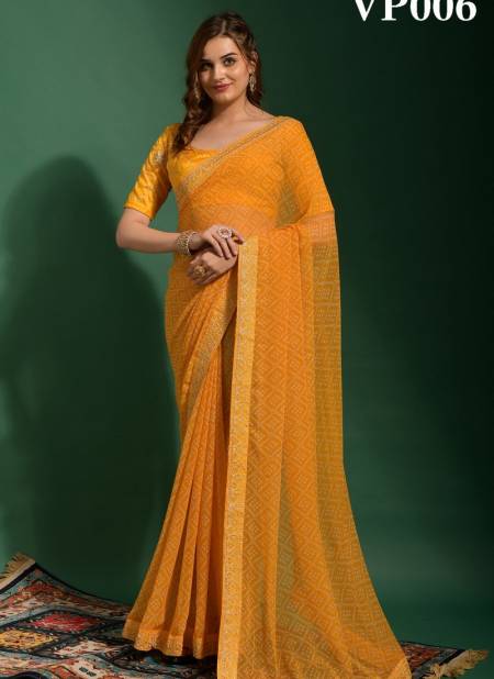Orange Bandhani By Fashion Berry Designer Saree Catalog 6