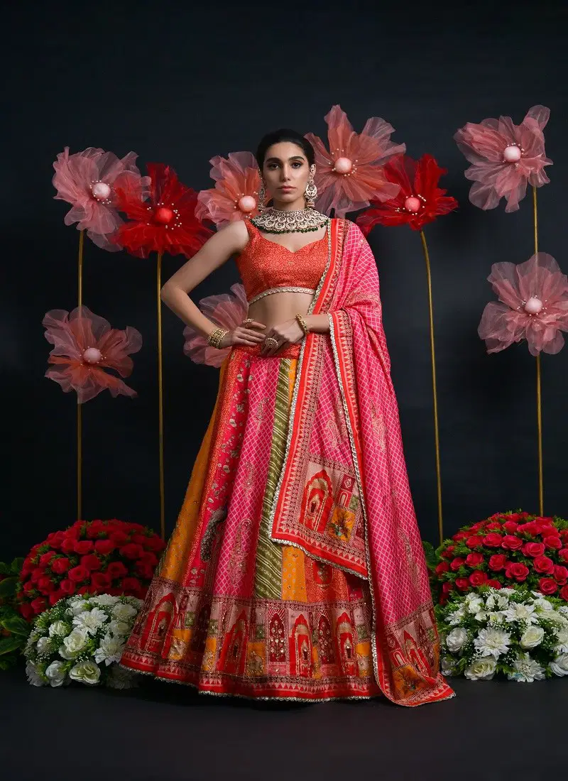 Orange Colour 1008 TO 1012 Series Shloka Designer Viscose Designer Wear Lehenga Choli Surat Wholesale Online 1010