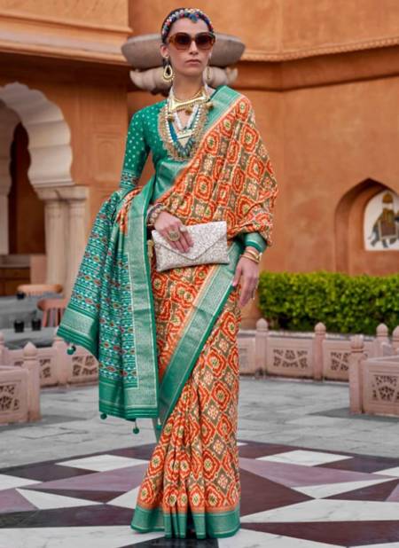 Orange Colour Aarambh By Rath 1106 To 1117 Silk Sarees Catalog 1110