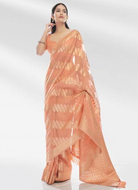 Orange Colour Abudhai Organza Exclusive Wholesale Printed Sarees 37002