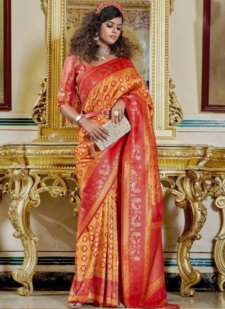 Orange Colour BK 8728 Festive Wear Wholesale Silk Sarees 7003