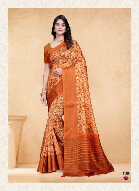 Orange Colour Devsena Digital By Mintorsi Printed Saree Catalog 2158