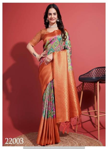 Orange Colour Dionne Vol 1 By Sethnic Kubera Pattu Designer Saree Wholesale In India 22003