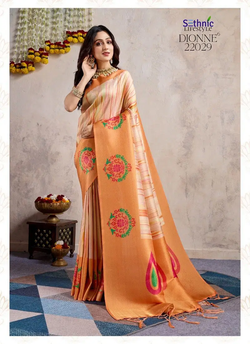 Orange Colour Dionne Vol 6 By Sethnic Lifestyle Banarasi Silk Designer Saree Wholesale Online 22029