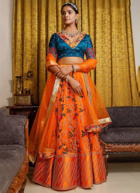Orange Colour Flairy Beats Vol 3 Wedding Wear Wholesale Designer Lehenga Choli Catalog 1017
