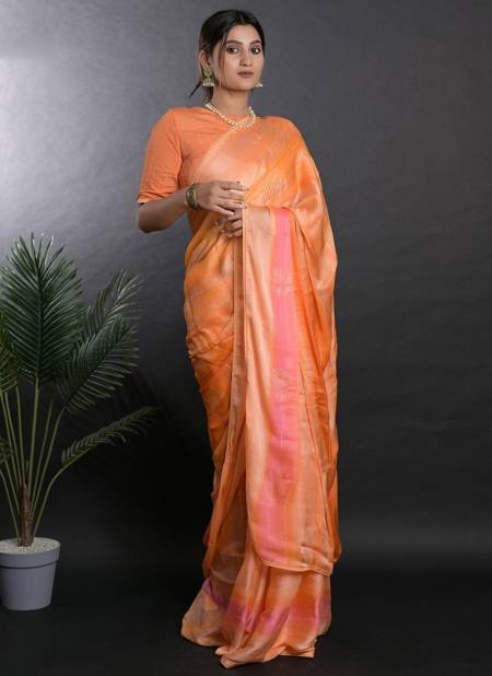 Orange Colour Florida Silk Exclusive Wear Wholesale Designer Sarees 7006