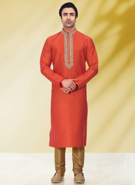 Orange Colour Function Wear Wholesale Kurta pajama Catalog 1661