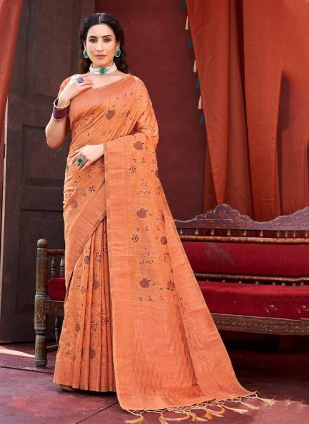 Orange Colour Kanhaiya By Sangam Silk Saree Catalog 1002