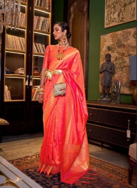 Orange Colour Karissa Silk By Rajtex Silk Saree Catalog 291003