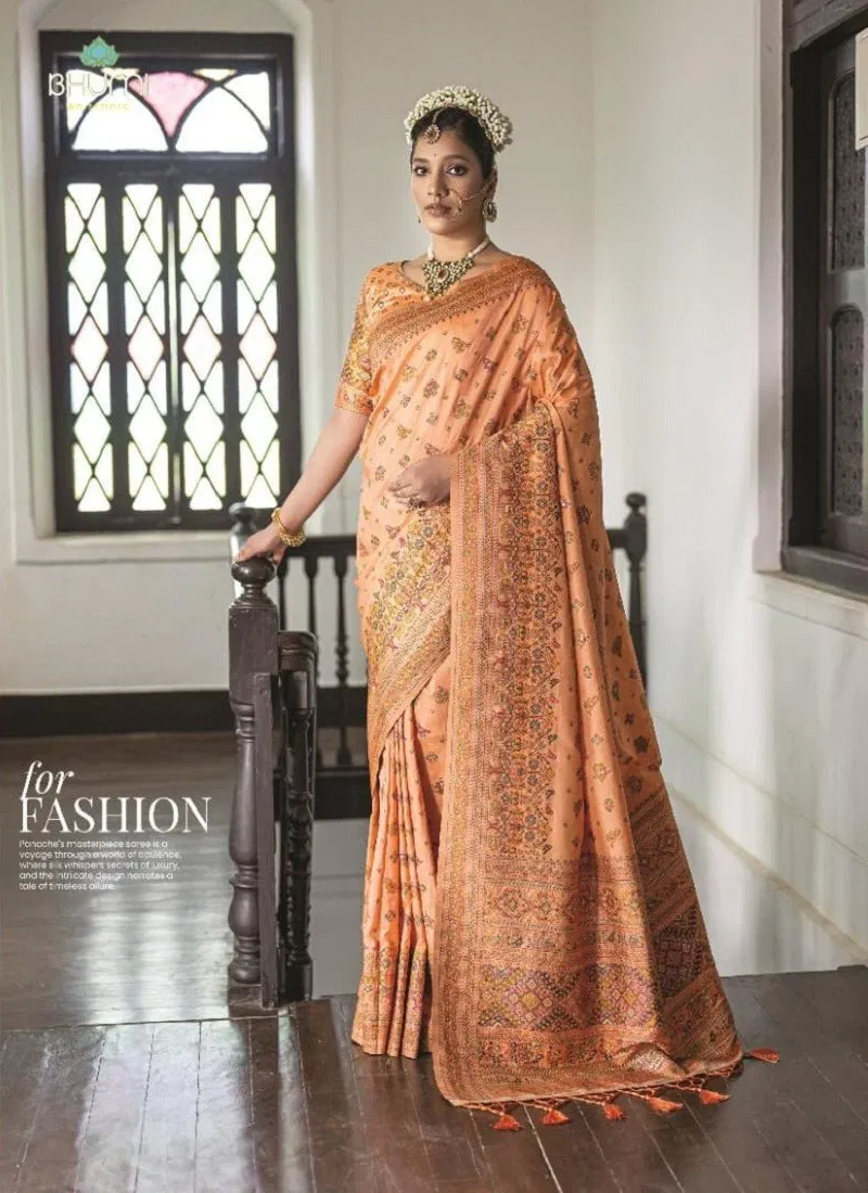 Orange Colour Kashmiri Pashmina By Bhumi Silk Saree Wholesale Shop In Surat 1503