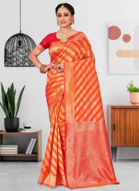 Orange Colour Lajwanti Festive Wear Wholesale Printed Sarees 2731
