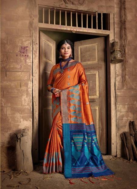Orange Colour Mayur By Fashion Lab Silk Saree Catalog 104