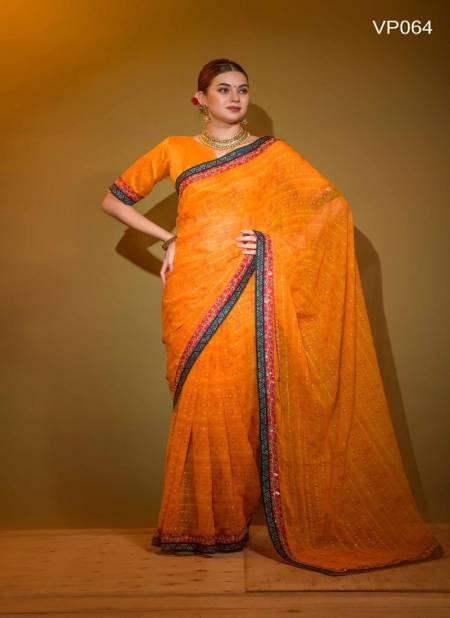Orange Colour Mira By Fashion Berry Designer Saree Catalog 64