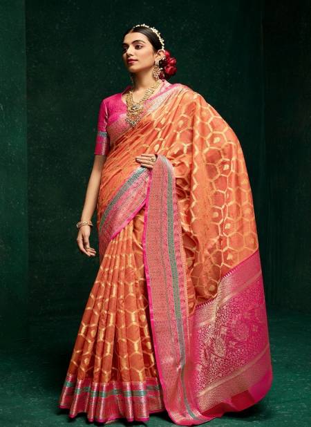 Orange Colour Mohini By Rajpath Designer Saree Catalog 132004