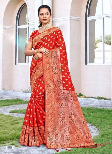 Orange Colour Plazzo Silk Vol 4 By Bunawat Silk Wedding Sarees Wholesale Shop In Surat 1001