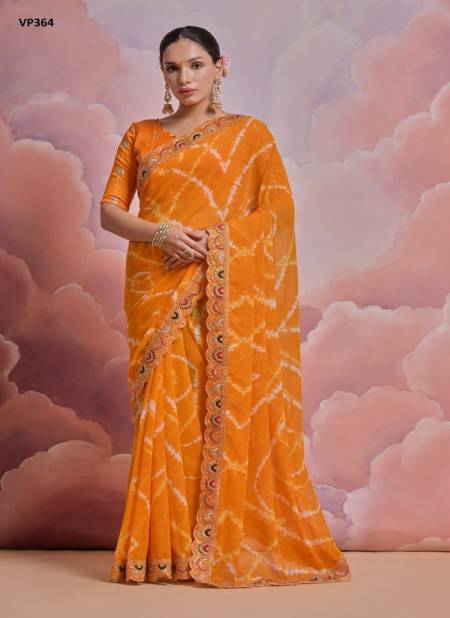 Orange Colour Ritu By Fashion Berry Georgette Printed Saree Wholesale Price In Surat VP364