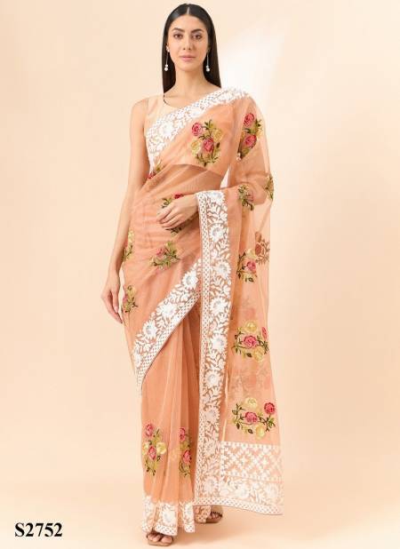 Orange Colour Roozal Vol 8 By Mahotsav Festive Designer Organza Wear Saree Surat Wholesale Market S2752