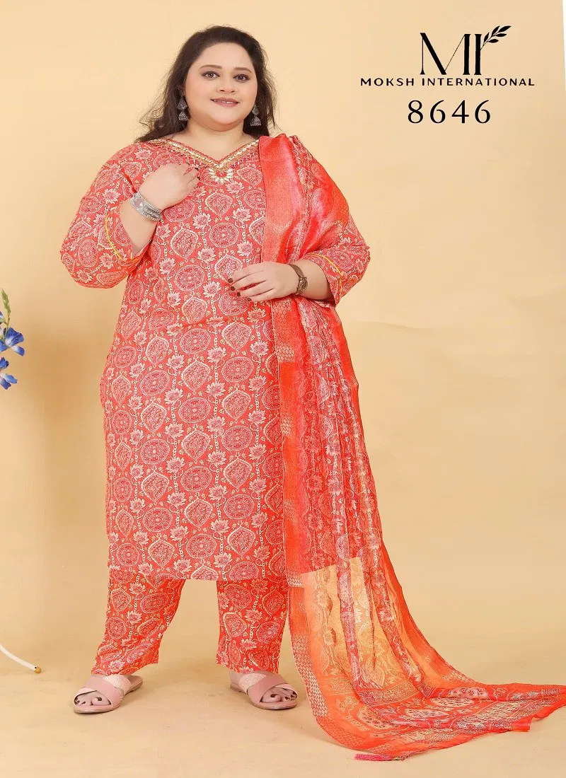 Orange Colour Royal Vol 1 By Moksh Riyon Readymade Suits Wholesale Market 8646