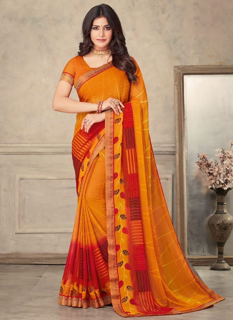 Orange Colour Ruchi Savera Wholesale Printed Sarees Catalog 13306 B