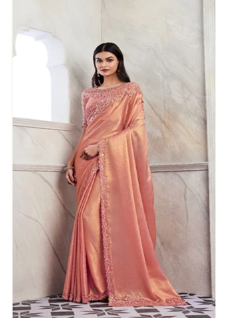 Orange Colour SS 29001 To 29017 By TFH Party Wear Designer Saree Exporters In India SS 29006