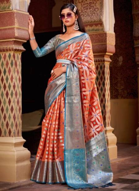 Orange Colour Sairoopa The Fabrica Exclusive Wear Wholesale Silk Sarees Catalog 14001