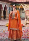 Orange Colour Sehenaaz By Eba Chinon Embroidered Ready Made Suits Suppliers In India 1795