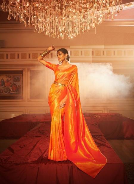 Orange Colour Sharlie By The Fabrica Designer Saree Catalog 21003