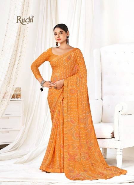 Orange Colour Simayaa Vol 19 By Ruchi Chiffon Daily Wear Saree Catalog 26202 B