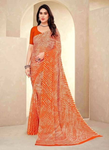 Orange Colour Star Chiffon Vol 124 By Ruchi Daily Wear Saree Catalog 24318 F