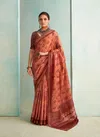 Orange Colour Suchitra Silk By Rajpath Handloom Weaving Saree Wholesale Online 360003