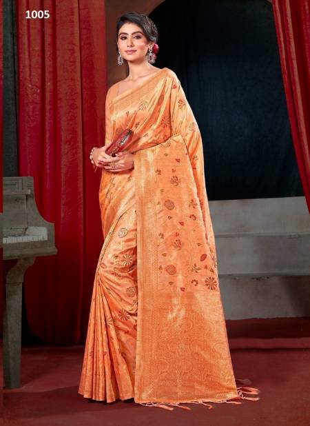Orange Colour Suhani By Sangam Silk Saree Catalog 1005