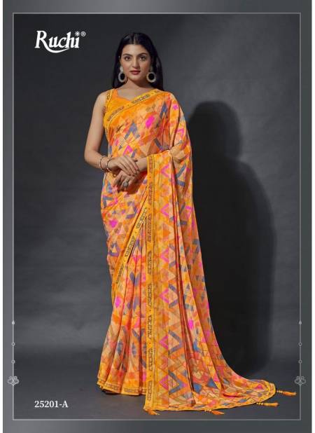 Orange Colour Vanilla By Ruchi Daily Wear Saree Catalog 25101 A